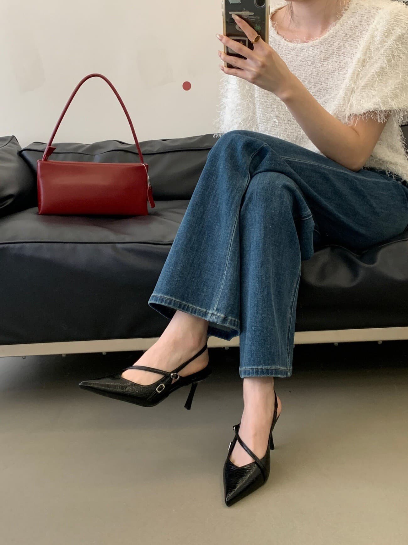 Raffineret Kitten Heel med Snøre — billede 1